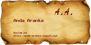 Anda Aranka névjegykártya